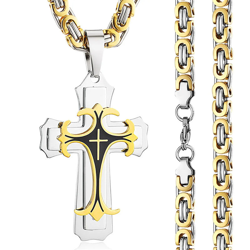 Fashion Jewelry Christian Trinity Latin Cross Necklace