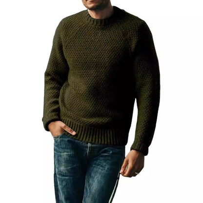 Men's Pullover Sweater Winter Round Neck Knitted Top