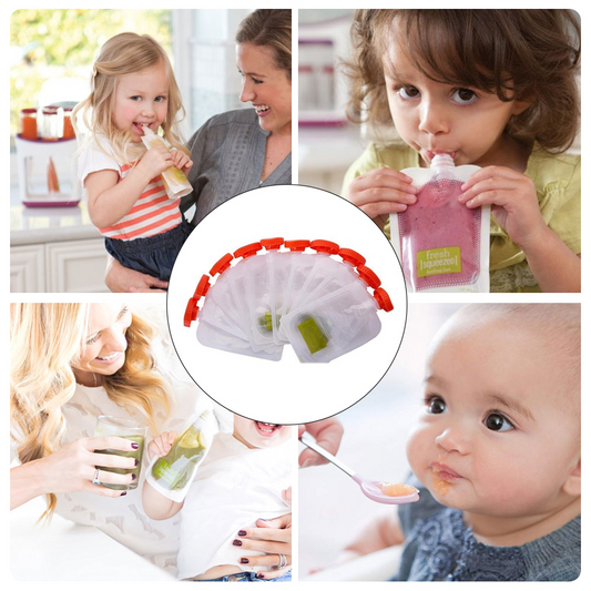 10pcs Disposable Fruit Juice Puree Squeeze Baby Food Storage Bag Feeding