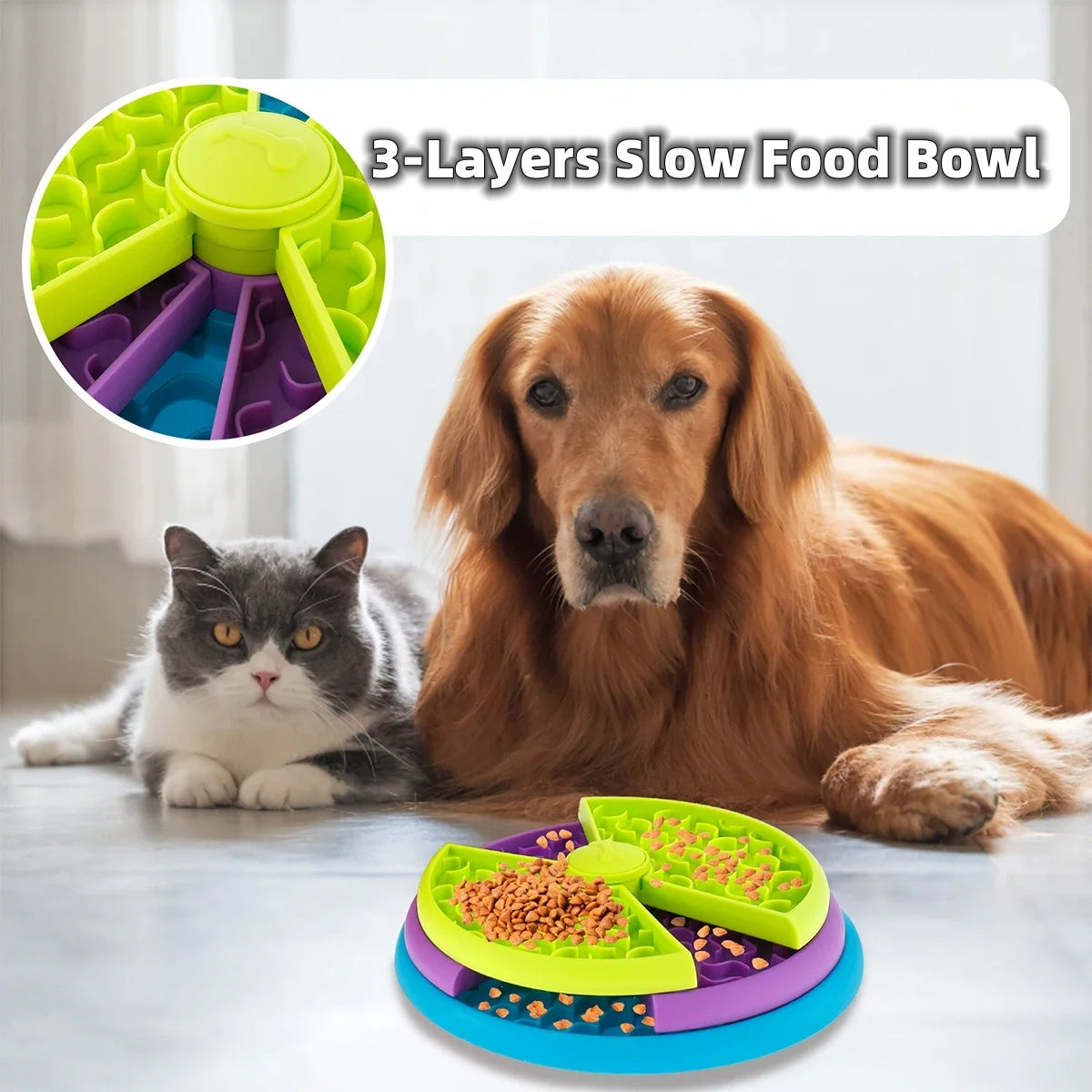 Slow Food Bowl Anti Choking Cat Bowl Dog Basin Puzzle
