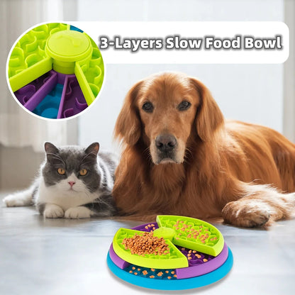 Slow Food Bowl Anti Choking Cat Bowl Dog Basin Puzzle