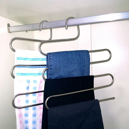 Magic non-slip s-type home pants rack