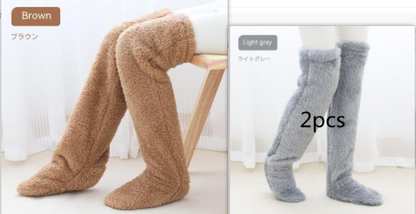 Over Knee High Fuzzy Long Socks Winter Warm Cold Leg Knee Joint