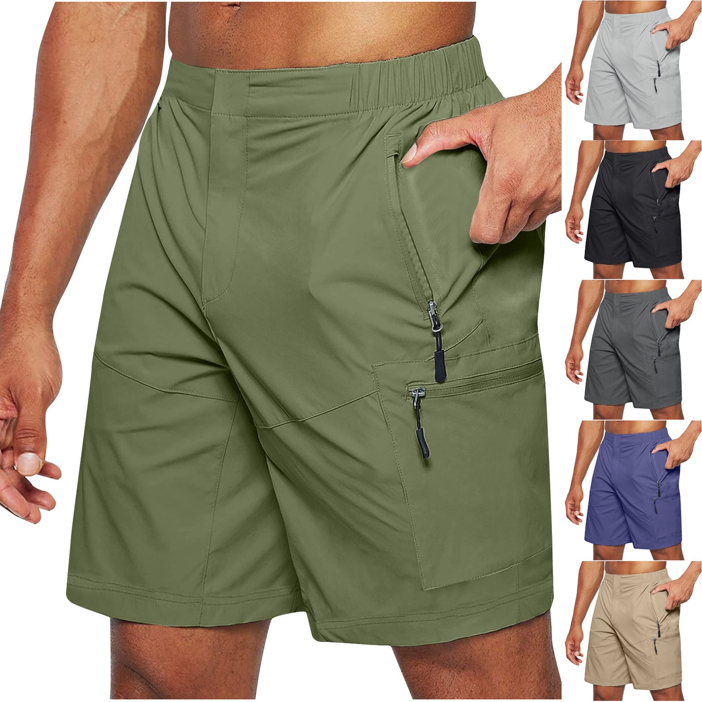 Men'S Casual Elastic Waist Strap Summer Shorts Casual