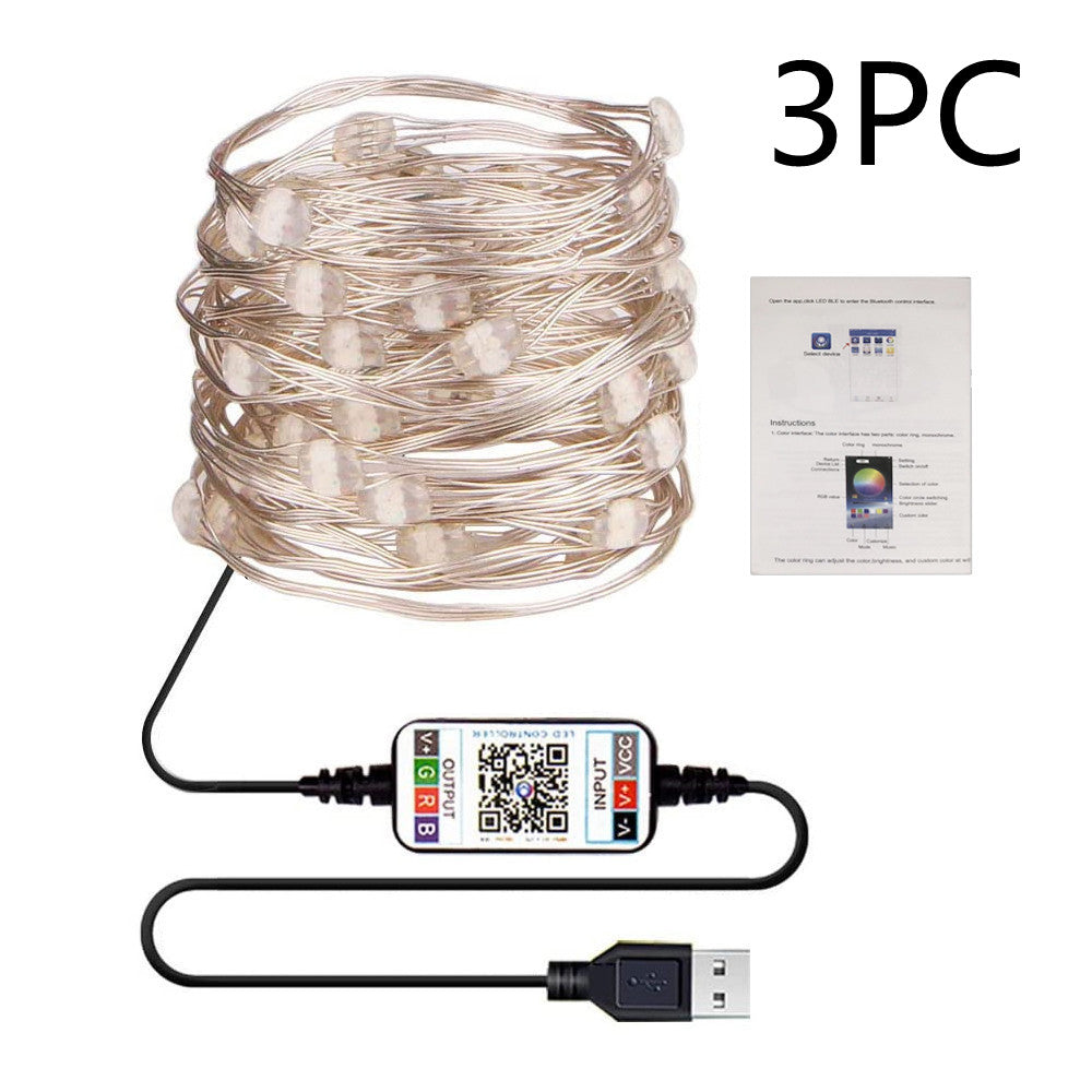 USB Smart Bluetooth Led Copper Wire String Light App Control Christmas