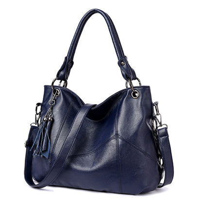 Handbag tassel soft leather big bag