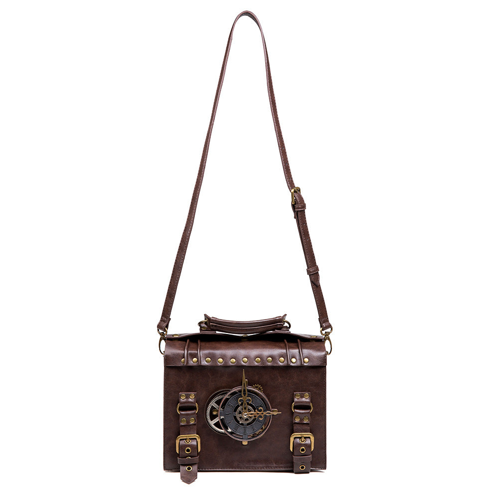 Steampunk industrial retro style shoulder bag