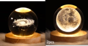 Luminous Starry Sky And Planets Moon Moon Crystal Ball Lamp