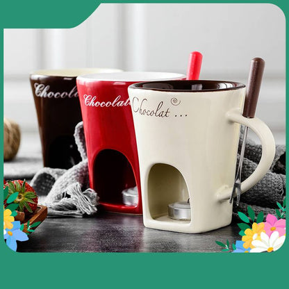Fondue Mug Set Personal Mini Fondue Pots Melter Cup