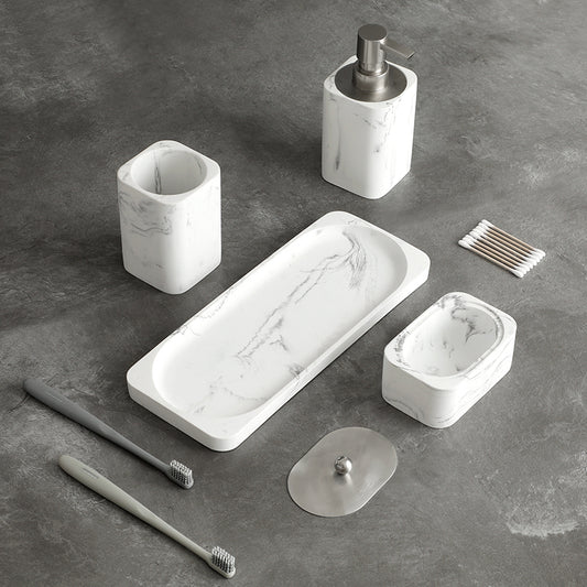 Nordic Style Resin Marble Bathroom Four-piece Set