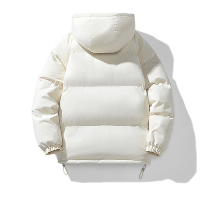 Men's Hoodie Coat Winter Fashion Solid ZIp-up Thickened Jacket