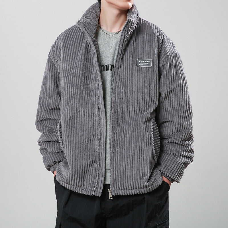 Winter Corduroy Cotton-padded Coat Warm Stand Collar