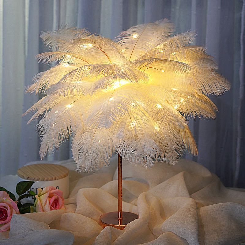 Feather Lamp Nordic Desk Lamp European-Style Feather Lamp