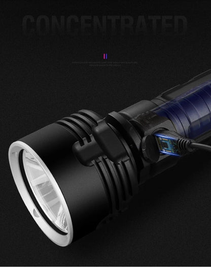 Strong Flashlight Focusing Led Flash Light Rechargeable Super Bright