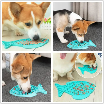 Silicone Lick Mat For Pet Dogs Slow Food Plate Rice Bowl