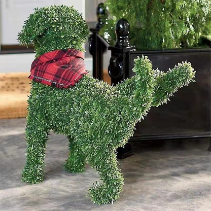 Decorative Peeing Dog in 4 Styles Green Artificial