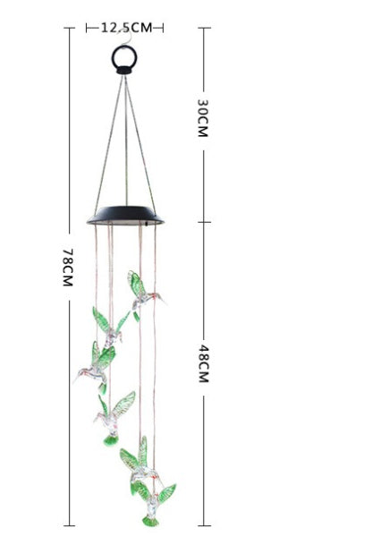 Color Changing Solar Power Wind Chime Crystal Ball