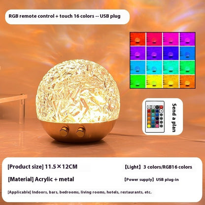 New Water Ripple Projector Night Light Crystal Mood Lamp Bedside