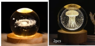 Luminous Starry Sky And Planets Moon Moon Crystal Ball Lamp
