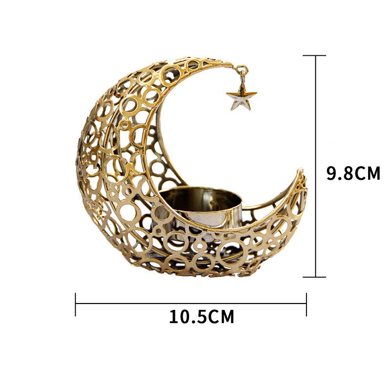 Light Luxury Crescent Moon Star Moon Black Gold Metal