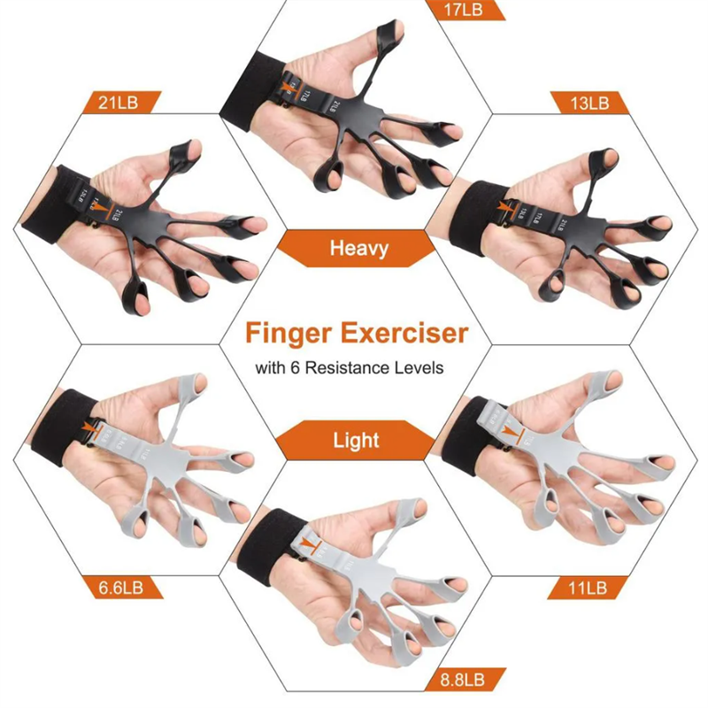 Silicone Grip Device Finger Exercise Stretcher Finger Gripper Strength Trainer