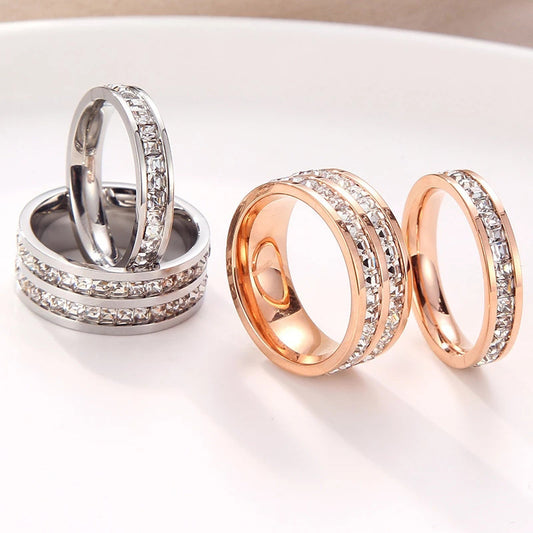 INS Rings Titanium Steel Diamond Ring