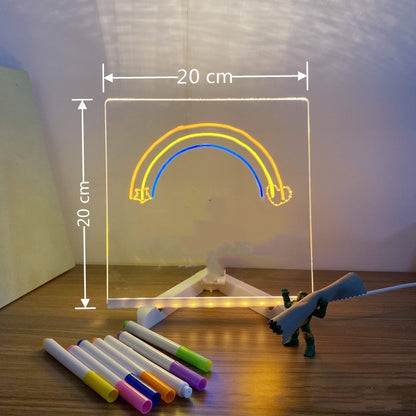 Acrylic DIY Note Board LED Night Light Creative Message Board