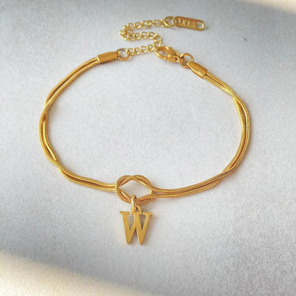 New Letter A-Z Love Knot Bracelets For Women Couple