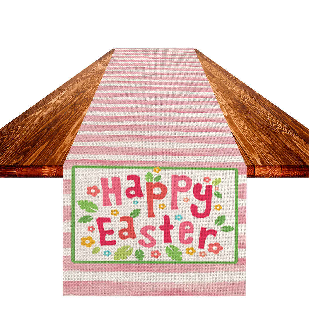 Easter Table Flag Linen Strong Durable Tablecloth Oil And Stain Proof
