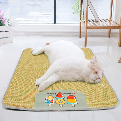 Pet Mat Ice Cool Grass Mat Dog's Nest Tengzhu Cooling Summer