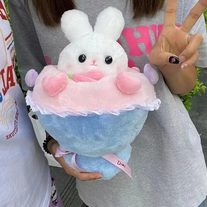 Bouquet Rabbit Cartoon Plush Doll