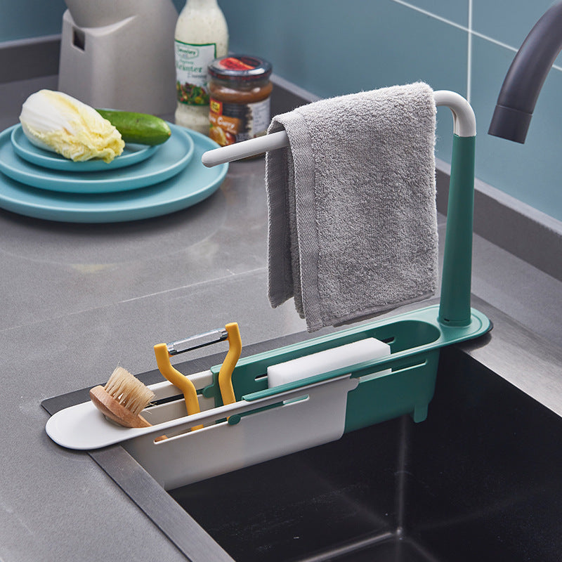 Kitchen Multifunctional Sink Shelf Rag Rack