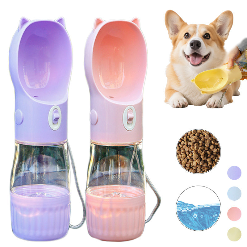 2 In 1 Portable Dog Water Bottle Outdoor Drinking Bowl