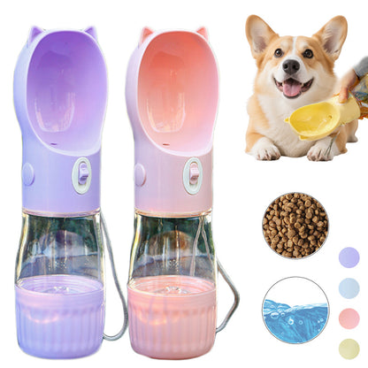 2 In 1 Portable Dog Water Bottle Outdoor Drinking Bowl