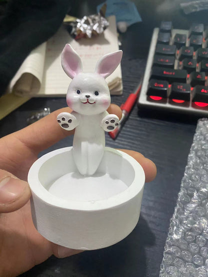 Cartoon Kitten Candle Holder Warming Its Paws Cute Scented Light