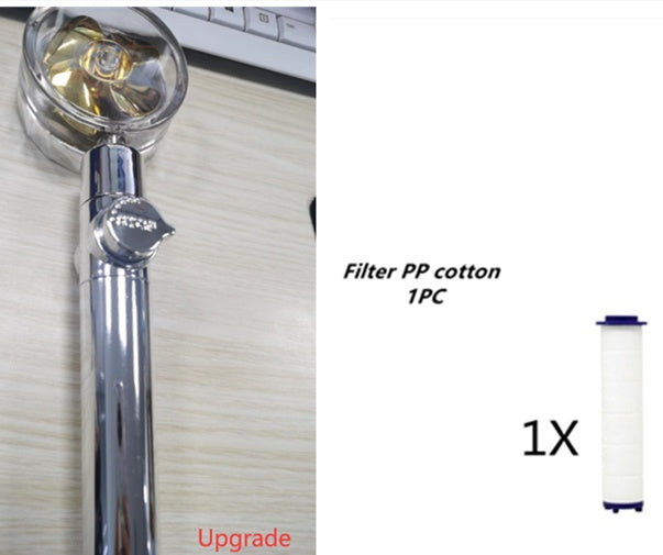 New Turbo Propeller Shower Head Water Saving High Pressure