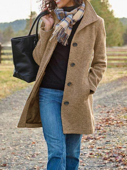 Winter Single-breasted Lapel Coat Fashion Commuter