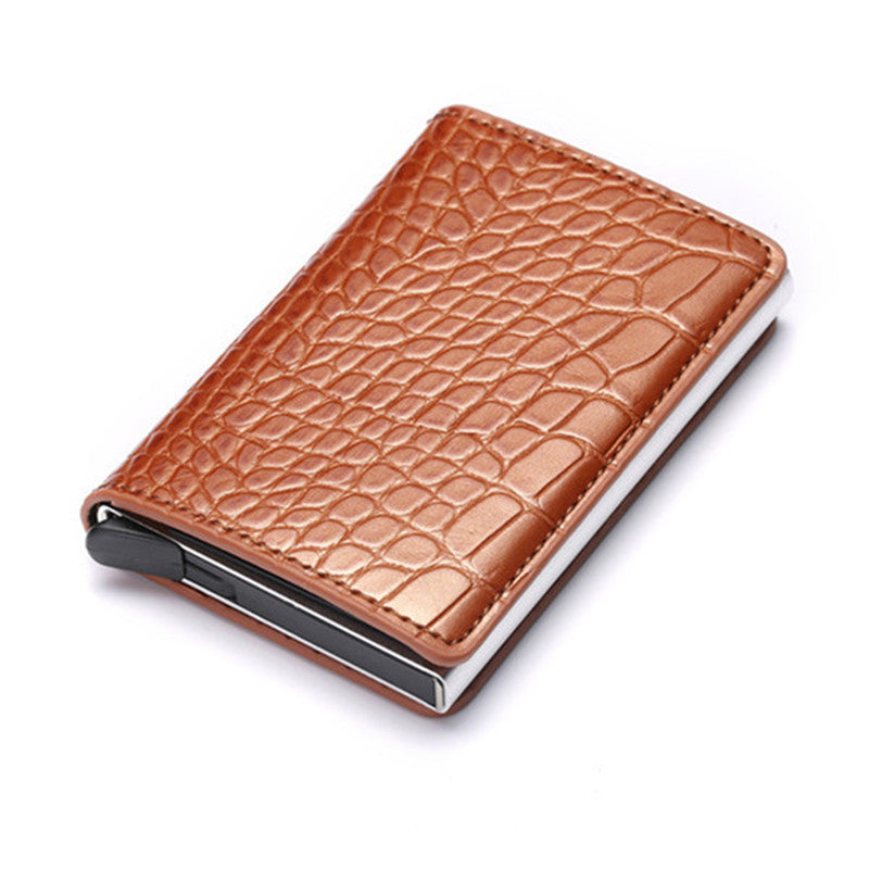 Anti-magnetic automatic eject single aluminum alloy card holder