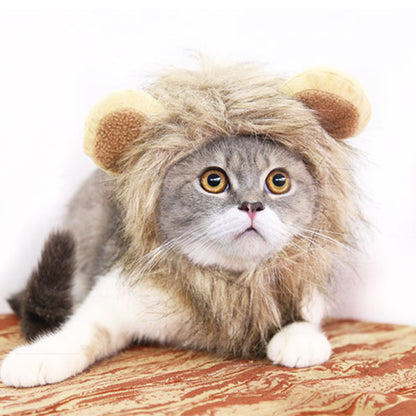 Funny Pet Hat For Small Dogs Cats Hat Emulation Lion Hair