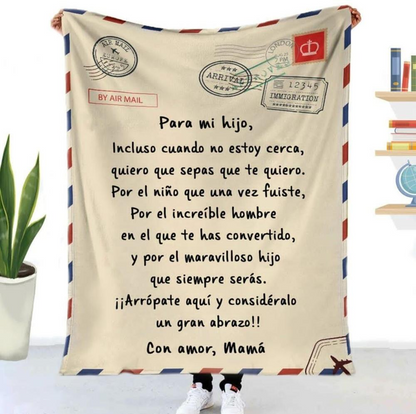 Letter flannel lamb wool blanket