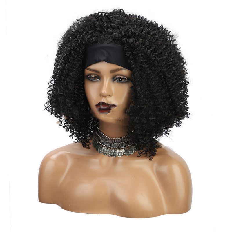 Ladies Fashion Personality High Temperature Silk Short Curly Hair