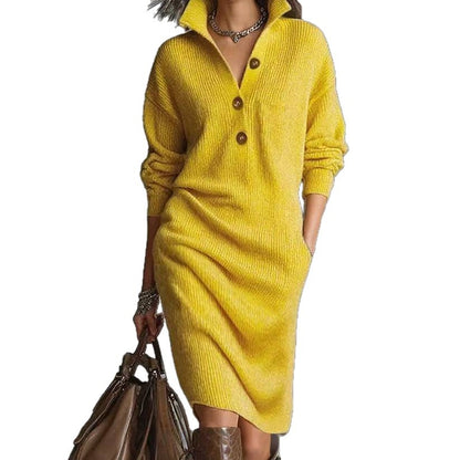 Long-sleeved Sweater Dress Fashion Warm Stand-up Collar