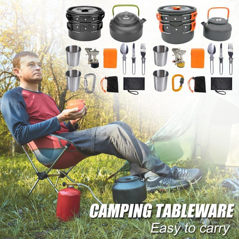Camping Cookware Kit Outdoor Cooking Set Outdoor