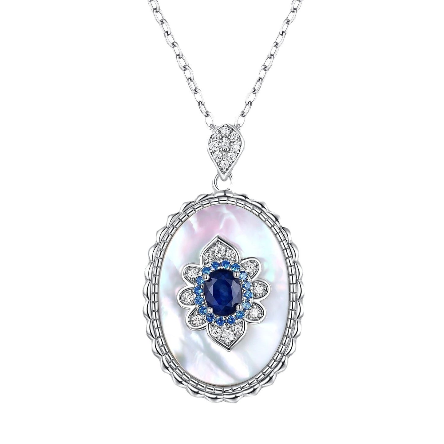 Sapphire Diamond Pendant Pendants Chain Necklace For Women Charm