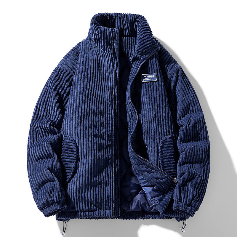 Winter Corduroy Cotton-padded Coat Warm Stand Collar