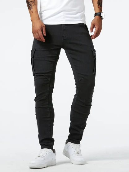 Man's Casual Cargo Pants Stylish Tide Brand Stretch Pants