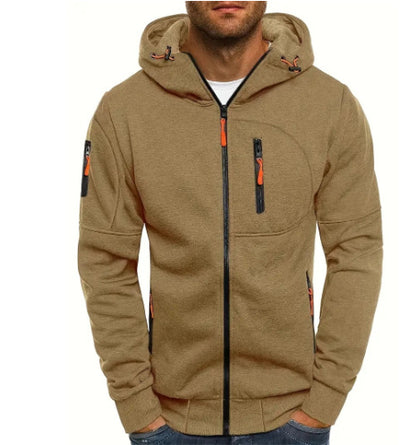 Men's Casual Zipper Hooded Sweater Fitness Jackets Cardigan