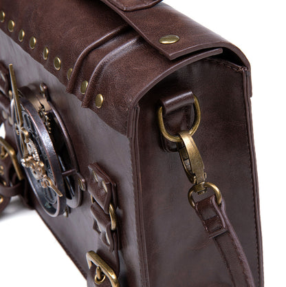 Steampunk industrial retro style shoulder bag