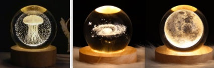 Luminous Starry Sky And Planets Moon Moon Crystal Ball Lamp