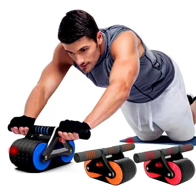 Double Wheel Abdominal Exerciser Women Men Automatic Rebound